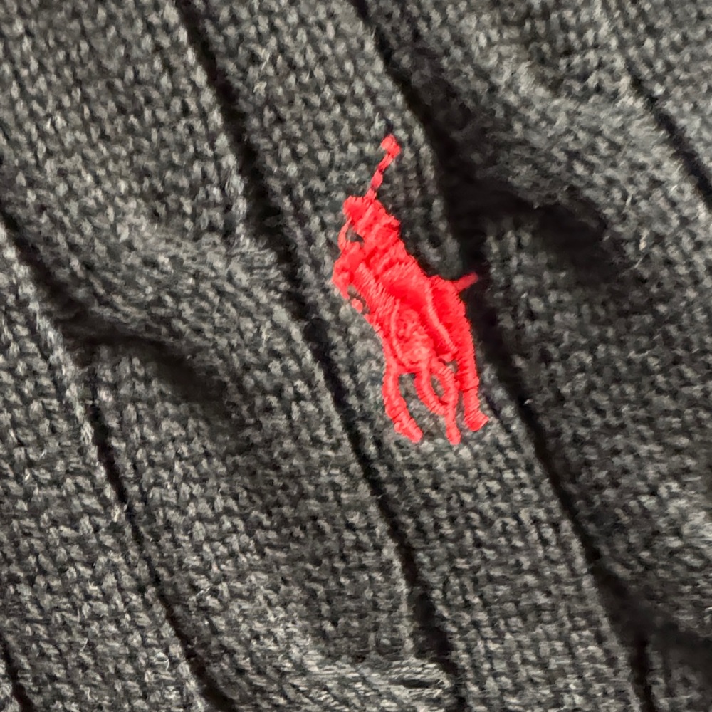 Polo By Ralph Lauren Black Cable Knit Polo - image 3
